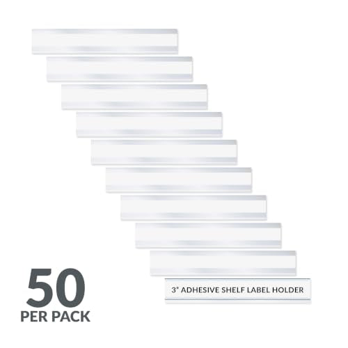 C-Line Self-Adhesive Label Holders, 1/2 x 3, Clear, 50 Pack (87607) - size: 1/2 x 3-Inch