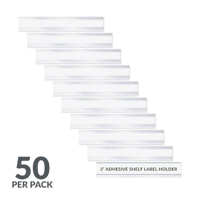 C-Line Self-Adhesive Label Holders, 1/2 x 3, Clear, 50 Pack (87607) - size: 1/2 x 3-Inch