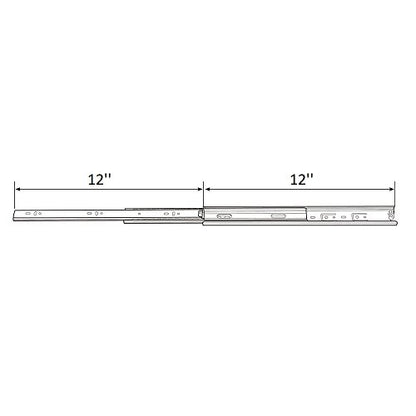 Full Extension Less Noise Ball Bearing Drawer Slides, 12 Inches, 4-Pair - size: 12 Inch (Pack of 4), style: 4 Pairs