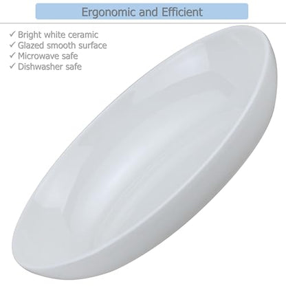 EIKS Ceramic Deep Plates Oval Shaped Dishes, Size of L10.8 x W7.7 - size: L Size (L10.8" x W7.7")