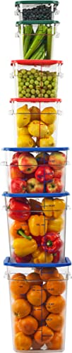 Carlisle FoodService Products Squares Square Food Storage Container with Stackable Design for Catering, Buffets, Restaurants, Polycarbonate (Pc), 22 Quarts, Clear