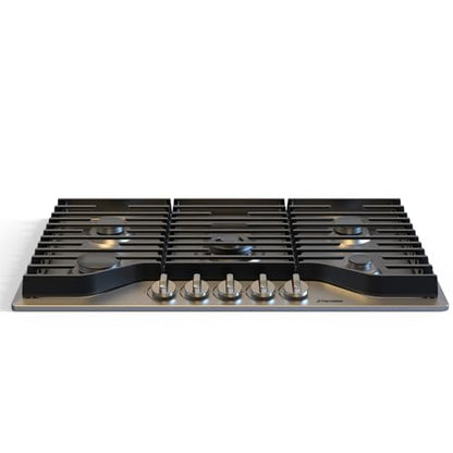 ThermoMate Heavy 36 Inch Gas Cooktop with 5 Italy Sabaf Power Burners, Built In Stove Top of 304 Stainless Steel, Gas Hob NG/LPG Convertible, Cooker with Thermocouple Protection CSA Certified - size: 36 inch 5 burners