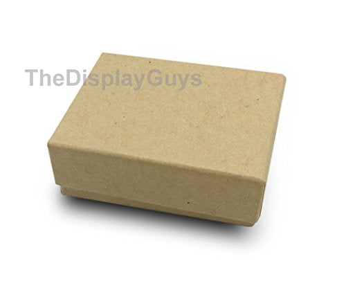 TheDisplayGuys 100 Cardboard Jewelry Gift Boxes with Inserts - Kraft Brown - size: 100 Pack