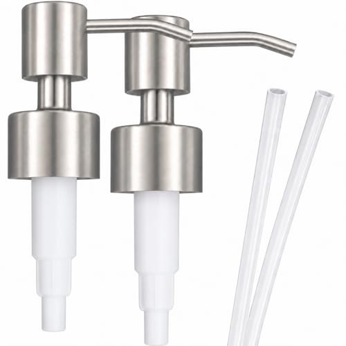 Replacement Soap Pumps for Bottles, Brushed Nickel, 2-Pack - color: Brushed Nickel, size: 2 Pack
