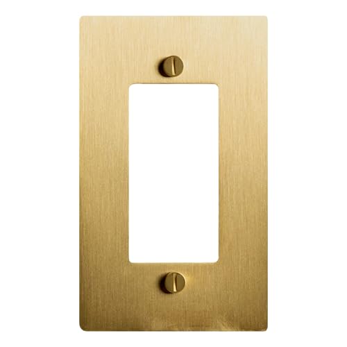 SELECT 1-Gang Solid Brass Wall Plate Cover, Satin Brass Finish - color: Satin Brass, size: 1 Gang, style: Wall Plate