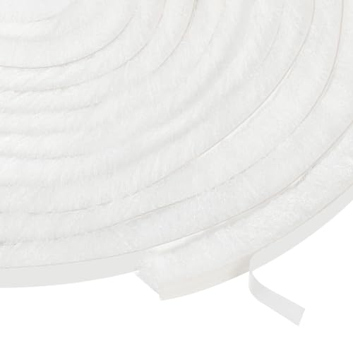uxcell Self Adhesive Brush Seal Weather Stripping 1/2" x 1/4" x 16.4ft, Door Brush Strip for Sliding Sash Door Window Wardrobe Seal, White - color: White, size: 1/2" x 1/4" x 16.4ft