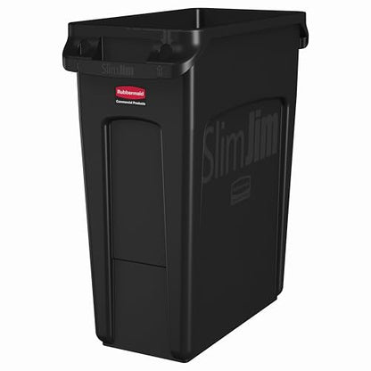 Rubbermaid Commercial Products Slim Jim Trash Can, Black, 16-Gallon - color: Black, size: 16 Gal