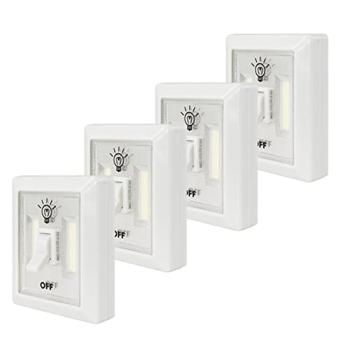 LITEZALL COB LED WIRELESS MINI LIGHT SWITCH 4 PACK - style: 4-Pack