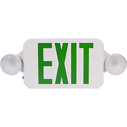Morris Products 73056 Combo LED Exit Emergency Light, Remote Capable Type, Green LED Color, Black Housing by Morris Products - size: High Output Remote Capable / 76 Lumens