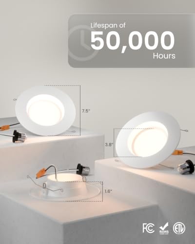 Sunco 12 Pack 6 Inch Retrofit LED Recessed Lighting Can Downlight, 13W=75W - color: 4000K Cool White