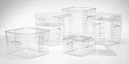 Rubbermaid Commercial Products Space Saving Square Food Storage Container 22 Quart Clear for Kitchen/Sous Vide/Meal Prep - size: 22 Qt., style: Container
