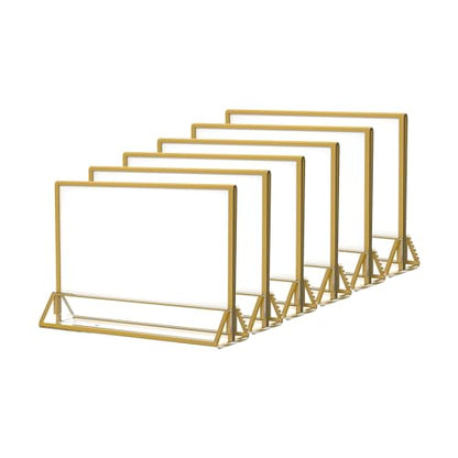 NIUBEE 4x6 Acrylic Sign Holder, Picture Frame, Wedding Table Numbers, 6pack - size: 4x6", style: Horizontal