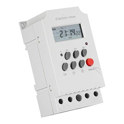 30A Digital Timer Switch Programmable Electronic Time Control 7 Day Heavy Duty Digital Programmable Timer(AC 220V)