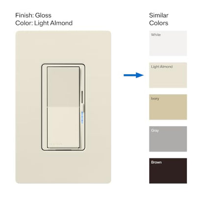 Lutron Caseta Diva Smart Dimmer Switch (Smart Hub Required), No Neutral Req - color: Light Almond, size: 1 Pack, style: Diva Smart Dimmer