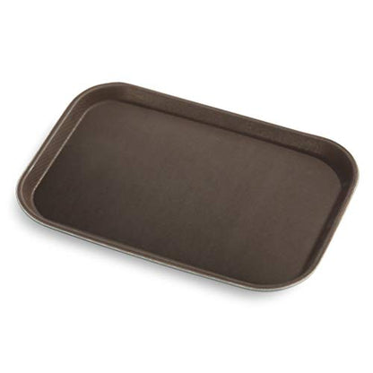 New Star Foodservice Restaurant Grade Non-Slip Tray, Plastic, Rubber Lined, Rectangular (Brown, 10-Inch x 14-Inch) - color: Brown, size: 10-Inch x 14-Inch