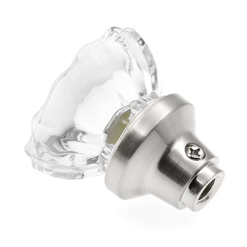Prime-Line E 28335 Mortise Keyed Lock Set with Glass Knob, Single Pack - color: Satin Nickel