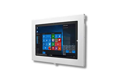 Locking Security Metal Enclosure for MS Surface GO Used as Kiosk, POS, Store, Show Display (White, VESA & Wall Mount) - color: White