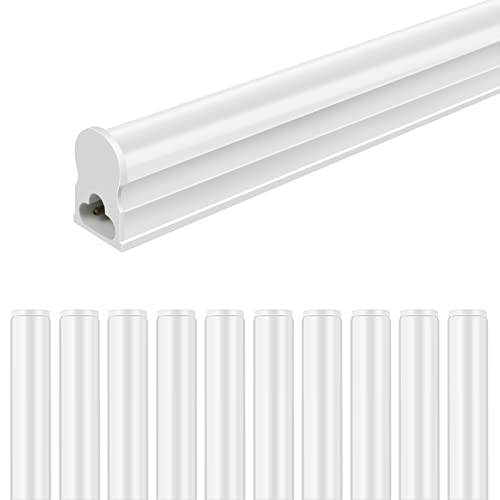LightingWill 10 Pack LED Shop Light 3FT, Warm White 3000~3500K, 15W, Linkable T5 Integrated Fixture, Utility LED Ceiling Light and Under Cabinet Light, Corded Electric with Built-in ON/Off Switch - color: Warm White, size: 3FT-10Pack