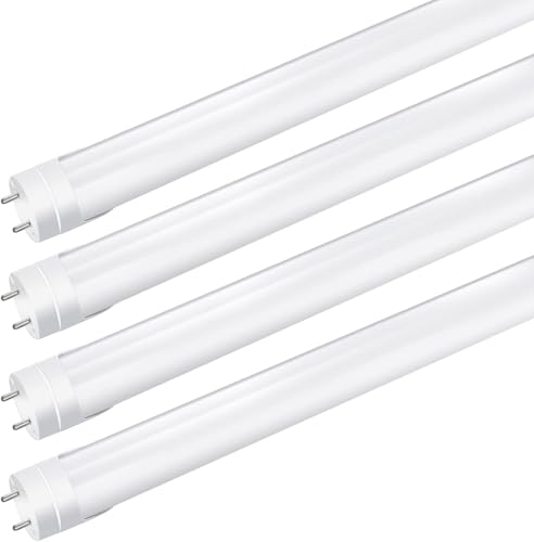LightingWill LED T8 Light Tube 2FT, Natural White 4000K, Dual-End Powered Ballast Bypass, 1000Lumens 10W (24W Fluorescent Equivalent), Frosted Cover, AC85-265V Lighting Tube Fixtures, 4 Pack - color: Natural White, size: 2FT-4 Pack
