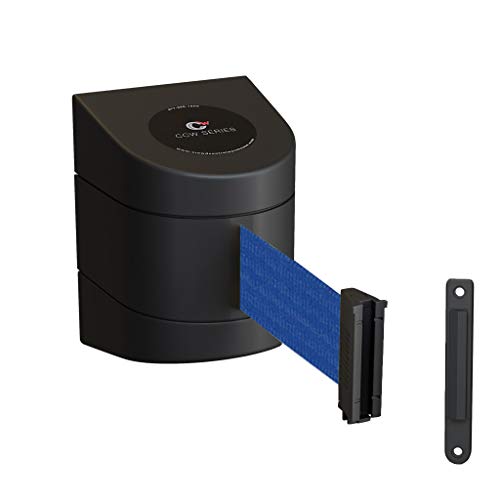 Crowd Control Warehouse WMB-220 Fixed Wall Mount Retractable Belt Barrier - color: Dark Blue, size: Black