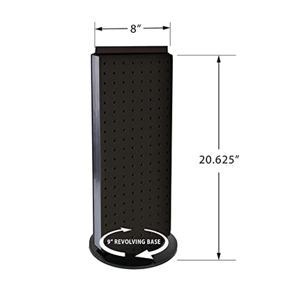 Azar Displays, 700508-BLK, Rotating Pegboard Display, Revolving Jewelry Organizer Stand, Retail Display for Accessories, Trade Show Booth Stand, Craft Shows, Counter Peg Board, Black, 8" x 20" - color: Black, style: Pegboard Only