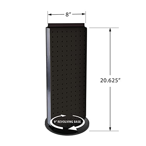 Azar Displays, 700508-BLK, Rotating Pegboard Display, Revolving Jewelry Organizer Stand, Retail Display for Accessories, Trade Show Booth Stand, Craft Shows, Counter Peg Board, Black, 8" x 20" - color: Black, style: Pegboard Only