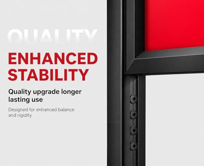 DISPLAYSWORKER Aluminum Alloy Floor Sign Stand, 22x28 Inch Heavy Duty Double-Sided Poster Stand with Reinforced Structure and Steel Base for Business Display (1, Black, 22×28) - size: 22×28