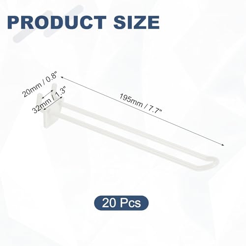 uxcell 20 Pcs Pegboard Hooks 7 Inch Durable Plastic Pegboard Display Hooks - size: 7"