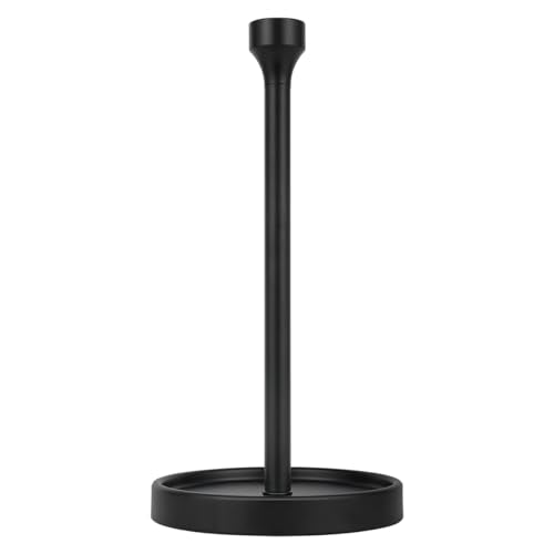Ivilon Countertop Paper Towel Holder - Modern Bell End Minimalist Design - Fits All Paper Towel Roll Sizes - Color Black - color: Black