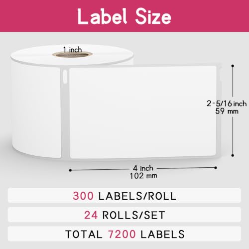 24 Rolls, 7200 Shipping Labels Replacement for DYMO 30256 (2-5/16" x 4") - size: 2-5/16" x 4" | 30256-24 Rolls