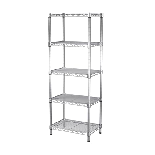 Golpart 5Tier Adjustable Storage Shelves Metal Wire Shelving Standing Shelf - color: Grey, size: 5-tier-10"Dx16"Wx55"H