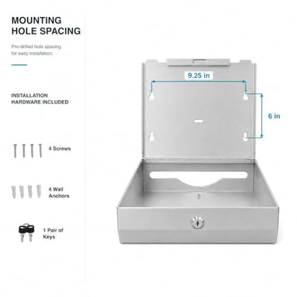 Stainless Steel Paper Towel Dispenser Wall Mount for Commercial Bathrooms - color: 3814-silver