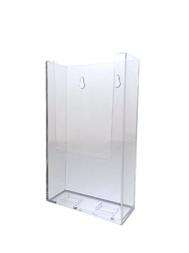 Dazzling Displays Clear Acrylic 4 x 9 Wall-Mount Brochure Display Stand - Durable Acrylic Brochure Holder for Offices, Retail Stores, and Trade Shows