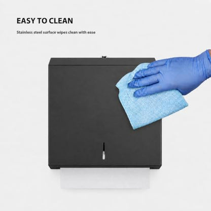 Stainless Steel Paper Towel Dispenser Wall Mount for Commercial Bathrooms - color: 3815-black