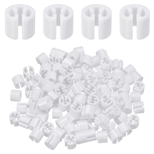 uxcell 120pcs Clothes Hanger Size Markers Fit 3-5mm Rod White - color: White