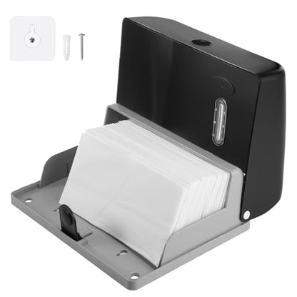 Tioncy 6 Pack Paper Towel Dispenser Wall Mount Commercial with Lock Adhesive No Drilling or Screws Install Plastic Tri Fold, C Fold Paper Hand Towel Holder for Bathroom Restroom Office(Black)