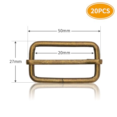 DEVPSISR Metal Buckles Adjustable Slide for Purse Bag Hardware Making Supplies Backpack replacement Hardware Pin Strap Buckle - color: 1-1/2" Bronze 20pack, size: 1-1/2"