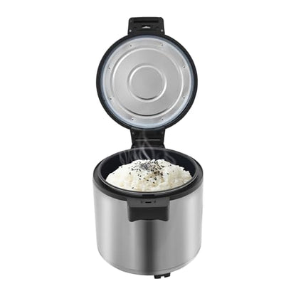 23L Electric Rice Warmer, Stainless Steel Commercial Food Warmer for Rice Soup Catering Restaurant Buffet Kitchen Use Durable Heating Equipment Suitable for Chefs Small Business Large Events