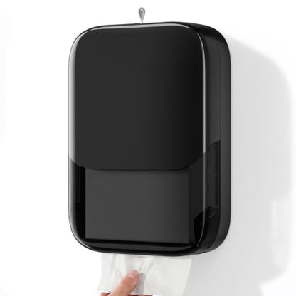 Paper Towel Dispenser Wall Mount, Holds 500 Multifold or 400 C-Fold Towels - color: Black