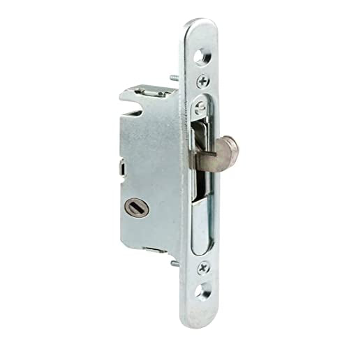 HauSun Mortise Lock with 45 Degree Keyway and Round Faceplate,Adjustable,Spring-Loaded Hook Latch Replacement for Sliding Patio Doors Constructed of Wood, Aluminum and Vinyl, 4-5/8"