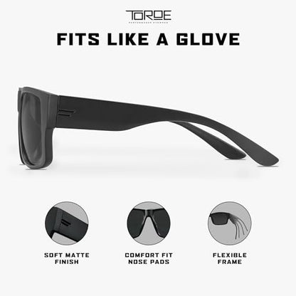 TOROE VALLEY Polarized z87+ Men Sunglasses - color: Matte Black | Black Emblem | C3 Lens