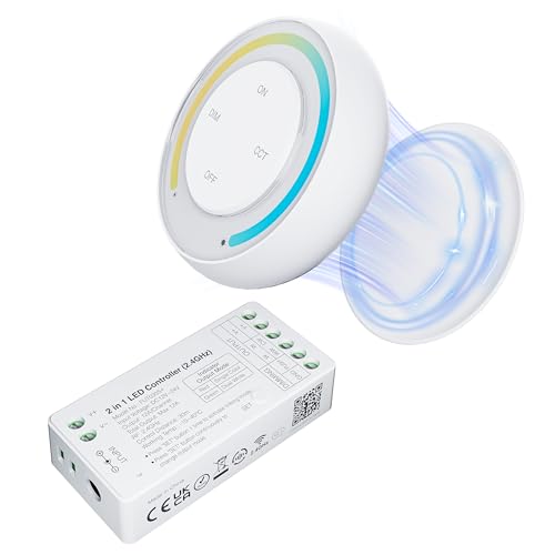 PAUTIX Single Color+CCT LED Controller Magnetic Panel Dimmer,2.4G RF Wireless Remote Control,288W High Output 2-in-1 LED Controller/Driver,for 2835/3528/5050/COB/CCT PWM LED Strip Lights,12V 24V - size: Controller(For CCT or Single Color)