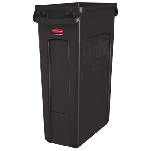 Rubbermaid Commercial Products Slim Jim Trash Can, Brown, 23-Gallon - color: Brown, size: 23 Gal