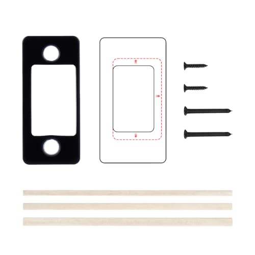 Deadbolt Restorer Strike Plate 2-3/4" x 1-1/8", Narrow Side and Large Hole - color: Matte Black, size: Large: 2-3/4" x 1-1/8"
