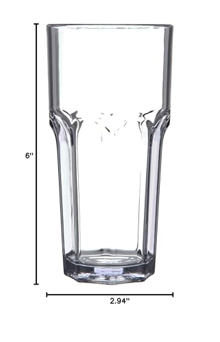Carlisle FoodService Products Louis Tall Tumbler for Restaurants, Catering, Kitchens, Plastic, 14 Ounces, Clear - size: 14 Ounces, style: 1 Pack