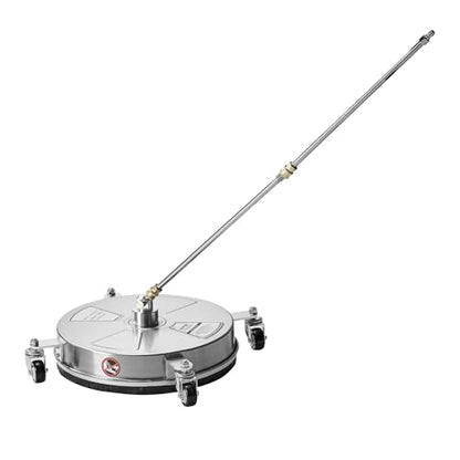 VEVOR 16.5 Inch Pressure Washer Surface Cleaner, 4000 PSI Stainless Steel Attachment with 4 Wheels, 2 Nozzles, 1/4 Inch Quick Connect and 2 Wands for Concrete, Patio, Deck - size: 16.5 Inch w/ Wand & Wheels