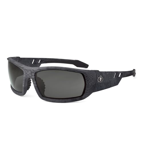 Ergodyne Skullerz ODIN Safety Glasses Sunglasses, Impact Resistant Z87.1+ - color: Kryptek Typhon Frame, Smoke Lens