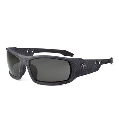 Ergodyne Skullerz ODIN Safety Glasses Sunglasses, Impact Resistant Z87.1+ - color: Kryptek Typhon Frame, Smoke Lens