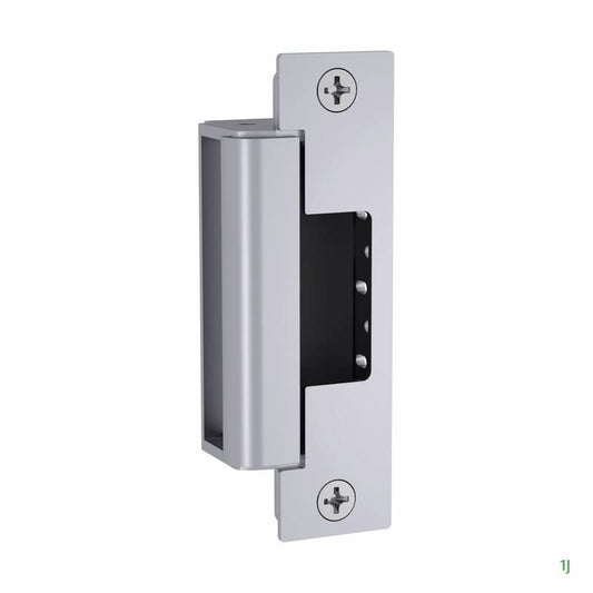 HES 1500C Complete Pac Electric Strike for Cylindrical or Mortise latchbolt Locks, Fire Rated, Includes 1J, 1K, 1KD and 1KM faceplates, Satin Stainless Steel (630), Dual Voltage (12/24 VDC)