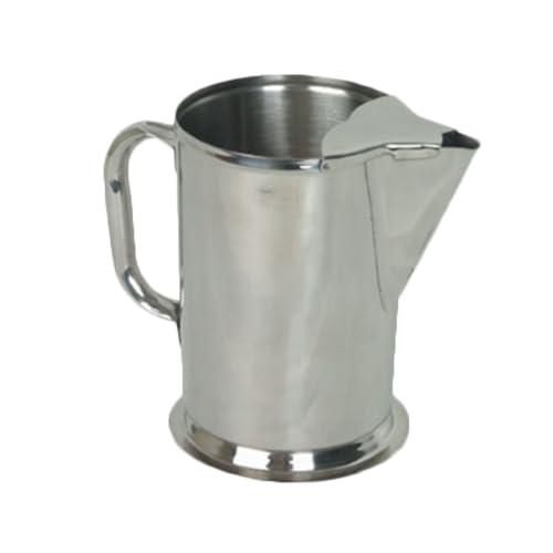 A-to-Z Supply SLWP064 Water Pitcher, 64 oz. Capacity, Handle, spout with ice Guard, Straight Sided, Stainless Steel, Mirror-Finish